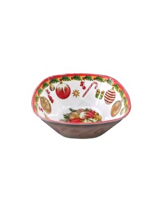 PALLINE DI NATALE CESTINO QUADRO 16CM