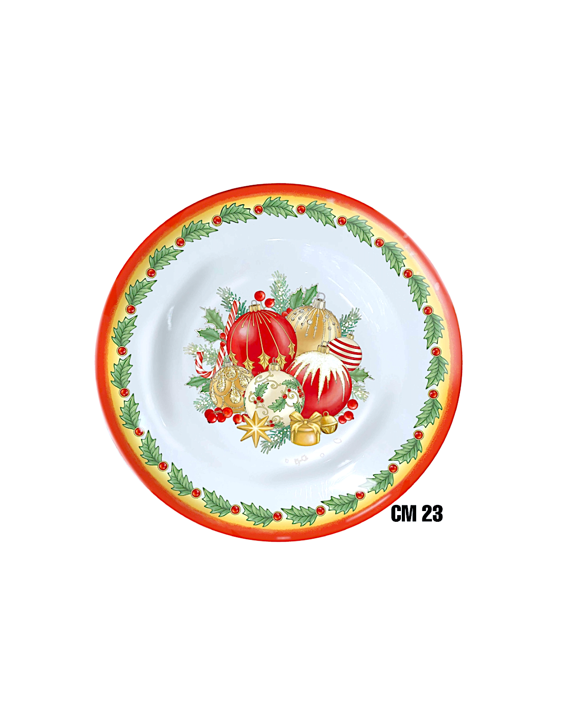 PALLINE DI NATALE PIATTO FONDO 23CM