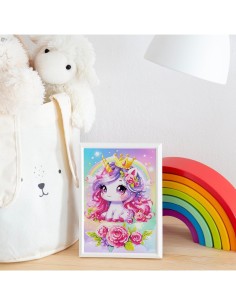Diamantiny Kawaii Unicorn Blister 4 – Kit Crystal Art Baby Unicorno, Assortito