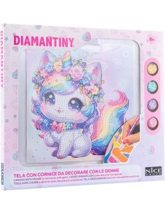 Diamantiny Kawaii Unicorn Quadretto 4 – Kit Crystal Art Baby Gattino Unicorno, Assortito