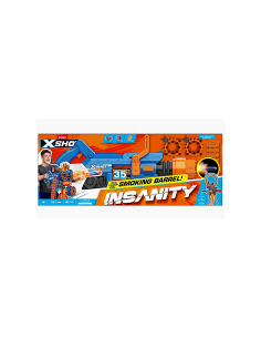 X-SHOT FUCILE INSANITY BARREL EFFETTO FUMO SPARA DARDI, MECCANISMO FUMANTE, DART BLASTER ZURU, GIOCATTOLO DA ESTERNO