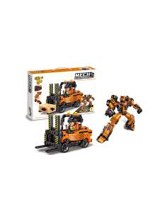 COSTRUZIONI CLICK CLACK, MULETTO TRANSFORMER, 452 PEZZI, GIOCO DI COSTRUZIONE, VEICOLO 2 IN 1, EDUCATIVO PER BAMBINI