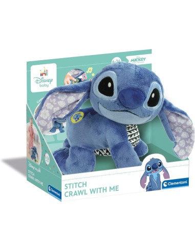 Peluche Interattivo Disney Baby Stitch Gattona con Me – Gioco Educativo 6-36 Mesi