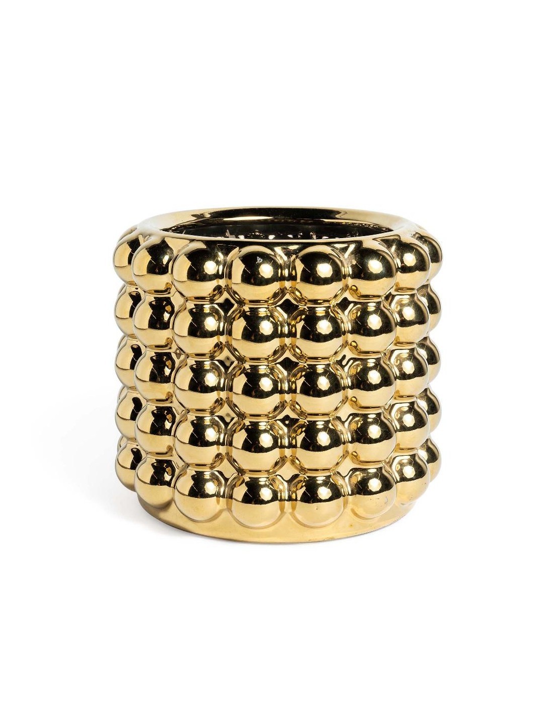 Vaso Bubble Dorato in Ceramica 20x16,5 cm