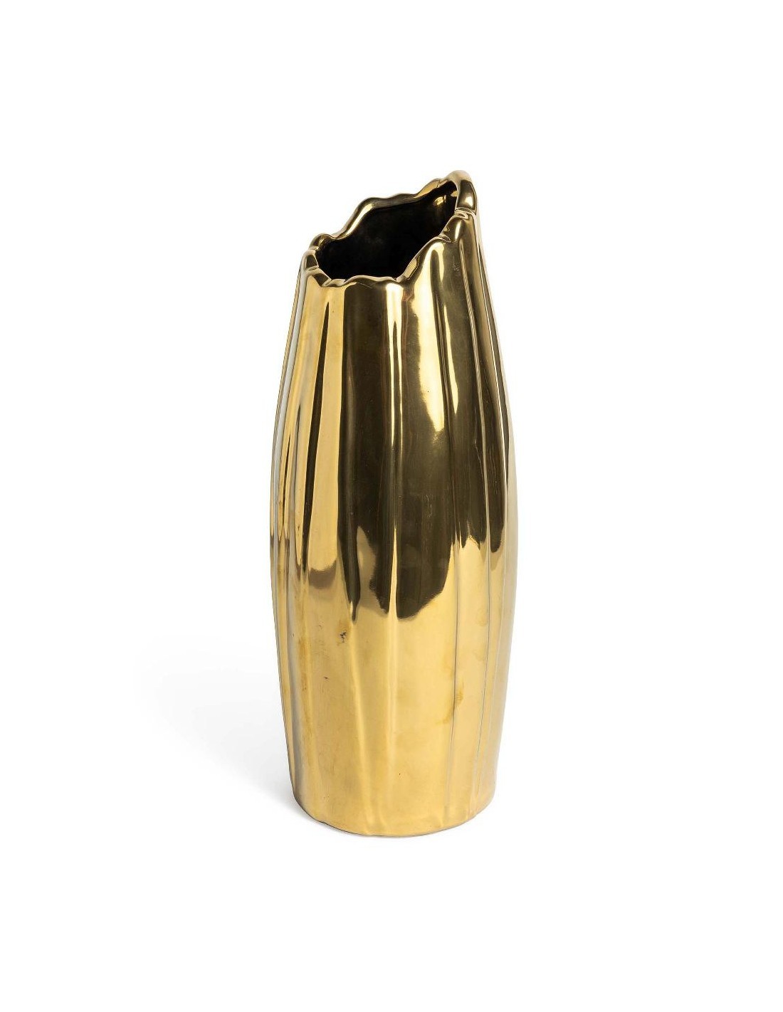 Vaso Drappeggio Dorato in Ceramica H34,5 cm