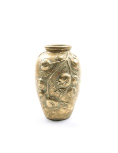 Vaso di Natale melograni oro, ceramica elegante, 18,5x26 cm, decorazione raffinata, La magia di natale per la tua casa festiva
