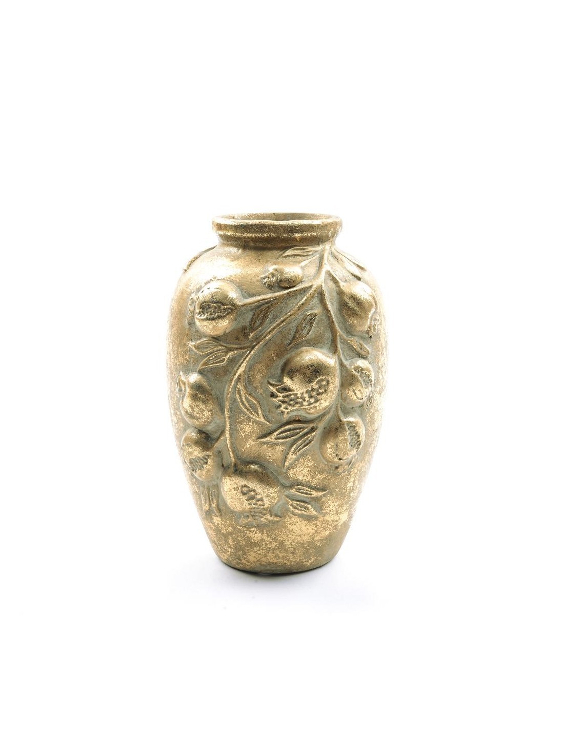 Vaso di Natale melograni oro, ceramica elegante, 18,5x26 cm, decorazione raffinata, La magia di natale per la tua casa festiva