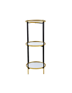 ESPOSITORE 801902 3 PIANI METALLO/VETRO 41X100CM NERO/ORO