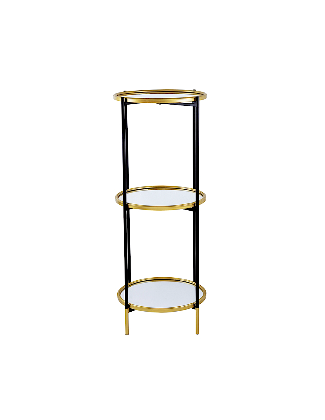 ESPOSITORE 801902 3 PIANI METALLO/VETRO 41X100CM NERO/ORO