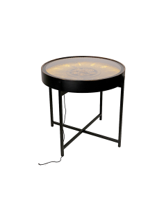 TAVOLINO 141951 METALLO 64X58CM CON OROLOGIO E LED