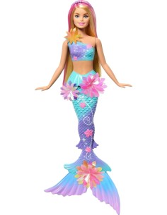 BARBIE SIRENA MAGIA FLOREALE, BAMBOLA GIOCATTOLO, FIORI CHE SBOCCIANO, 30 CM 2