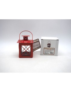 LANTERNA METALLO 16,5X7,5X7,5CM ROSSO su TreG Ingrosso