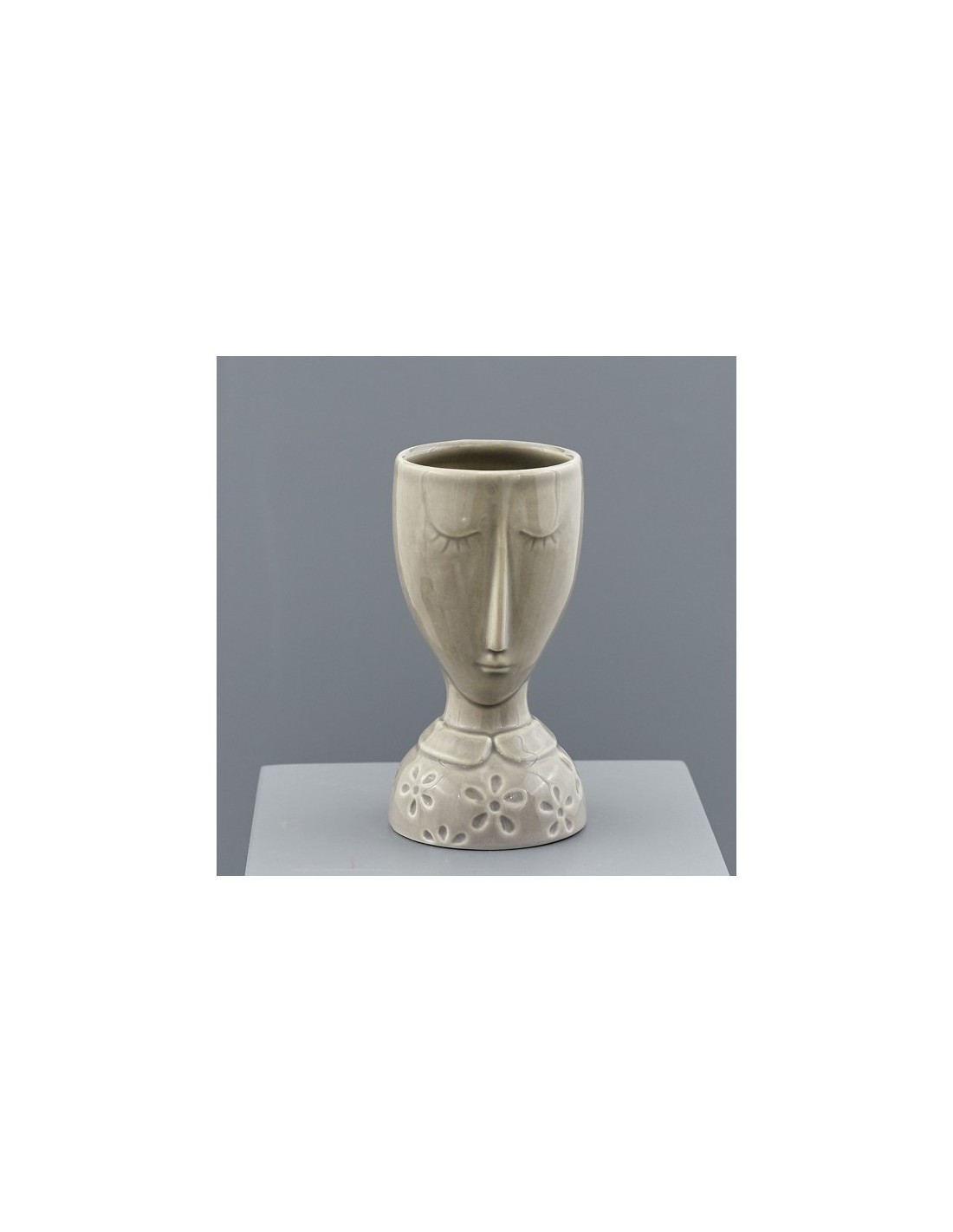 1097133 VASO GRAY VISO STILIZZATO 12CM su TreG Ingrosso
