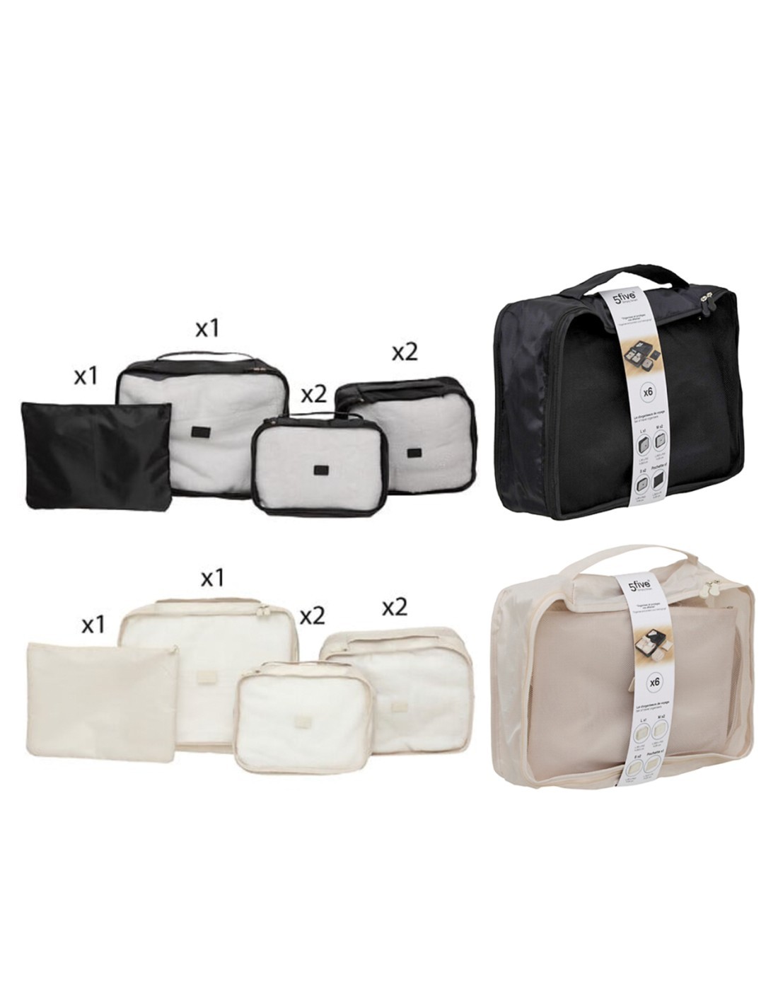 SET 6 BORSE VIAGGIO 209360 ALOHA ASSORTITO POLIESTERE