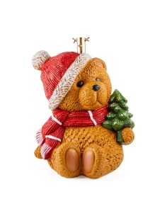 BASE, ALBERO, ORSO, CON, ALBERO, POLIRESINA, 49X36X53CM, NATALIZIO, DECORAZIONE, CASA