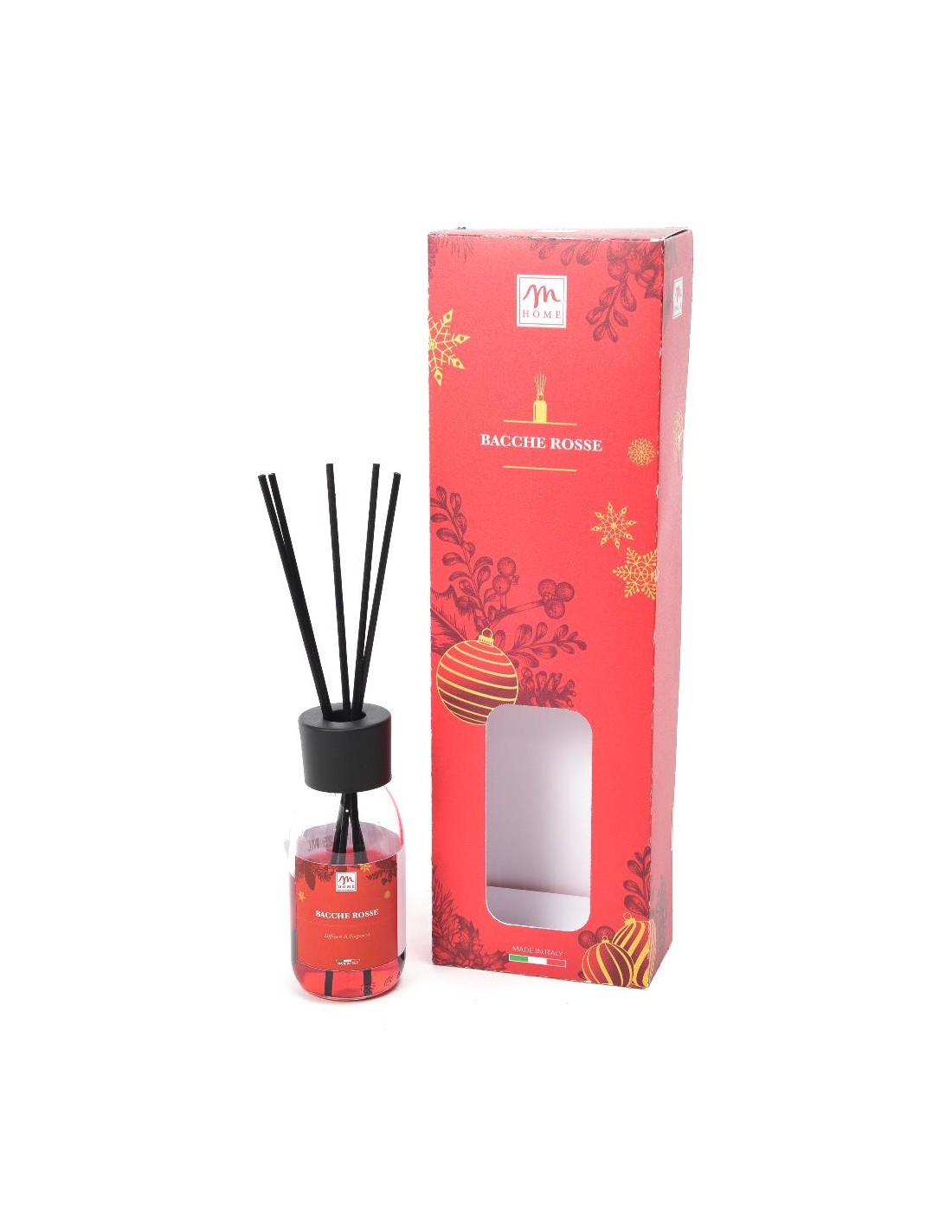 DIFFUSORE 52882 BACCHE ROSSE 125ML CON BACCHETTE