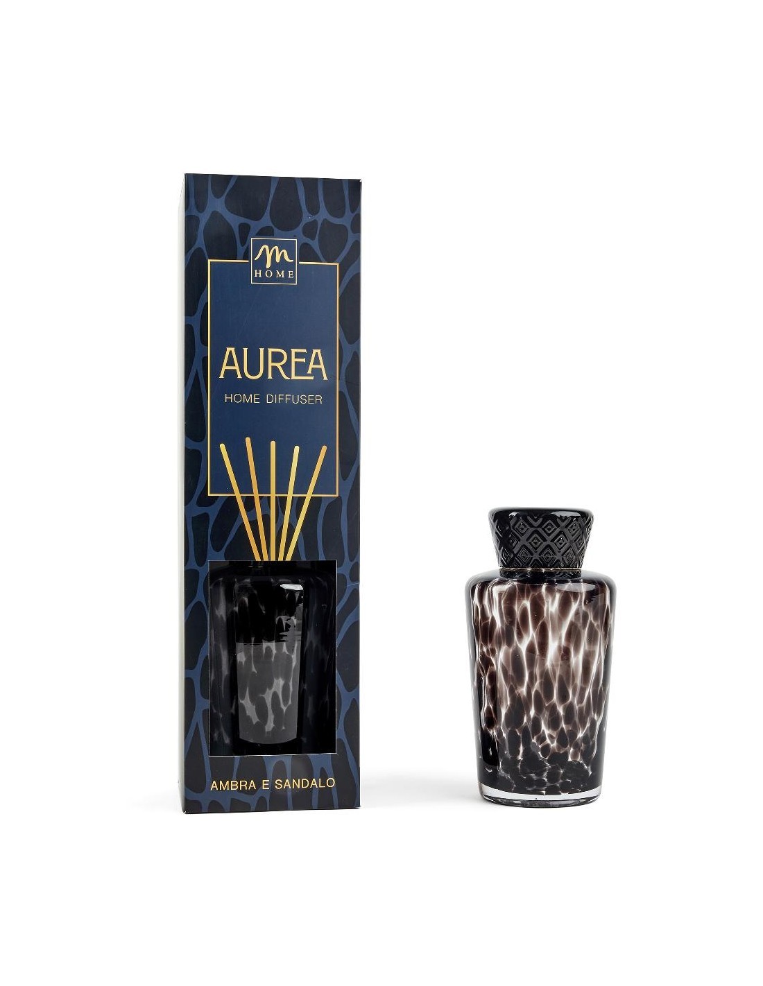 diffusore ambra sandalo 5 l in vetro con bacchette