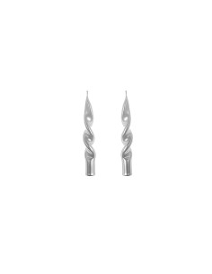 SET 2 CANDELE FIAMMA H14CM SILVER GREY su TreG Ingrosso