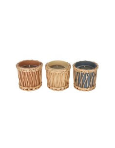 CANDELA VE206208 RATTAN/VETRO 270GR ASSORTITO
