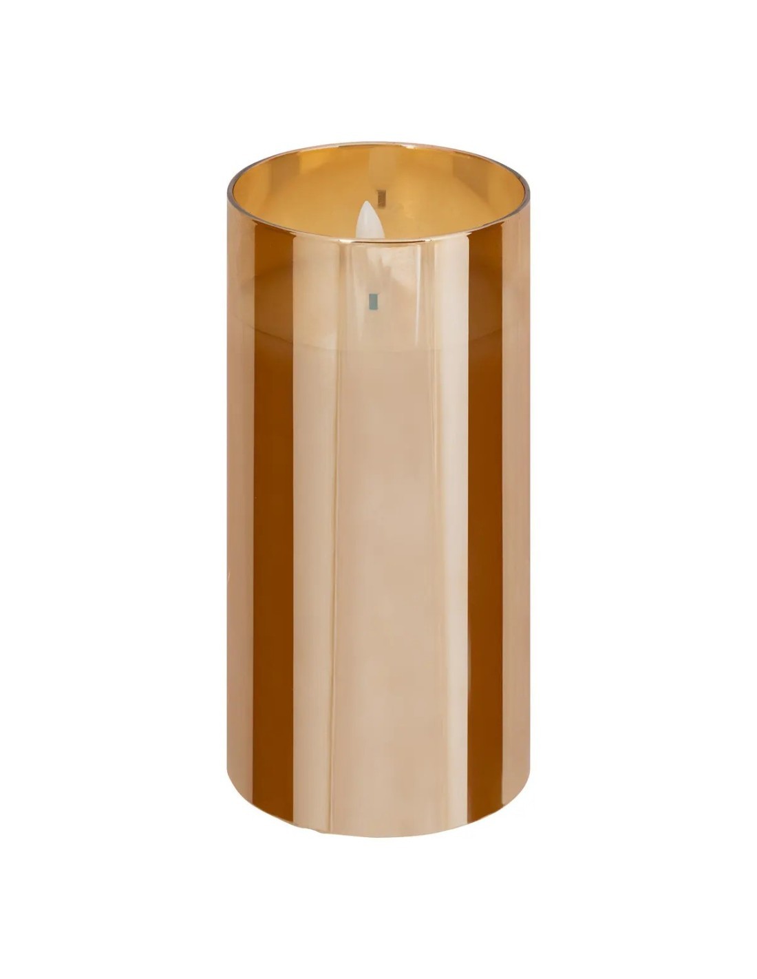 Set di 3 candele LED, vetro ambrato Sena, candele decorative, candele LED per casa, decorazione d'interni, luci d'ambiente