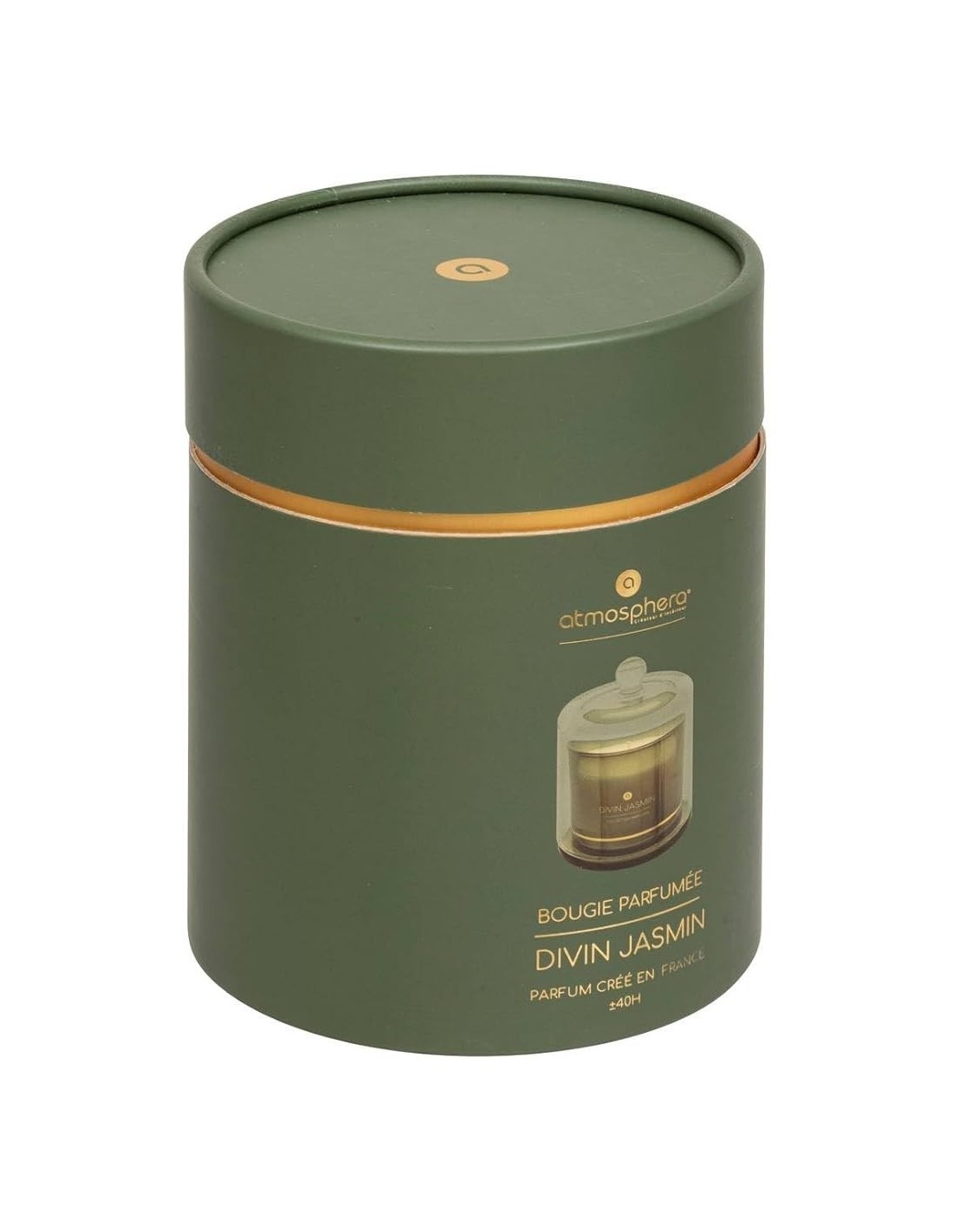 Candela profumata ILAE Jasmine 240g, Atmosphera, fragranza al gelsomino, design elegante, lunga durata, idea regalo sofisticata