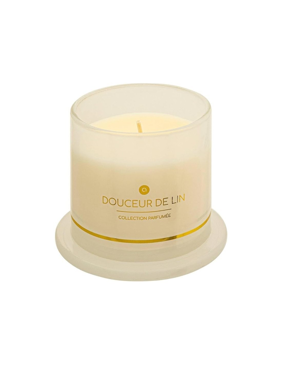 Candela profumata ILAE Fiore di Lino 240g, Atmosphera, fragranza fresca, design elegante, lunga durata, idea regalo raffinata