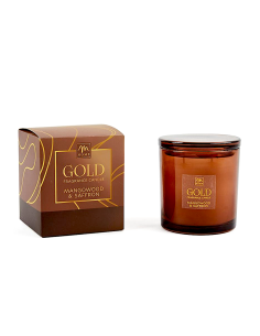 candela profumata mangowood saffron 330 g in vetro