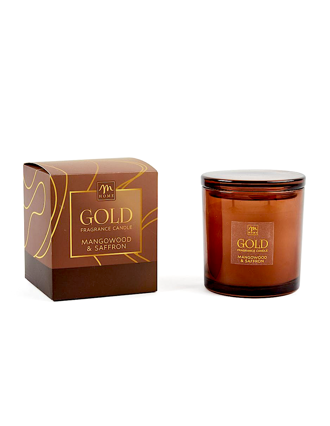 candela profumata mangowood saffron 330 g in vetro