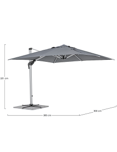 OMBRELLONE BRACCIO 0795608 INES 3X3 GRIGIO SCURO