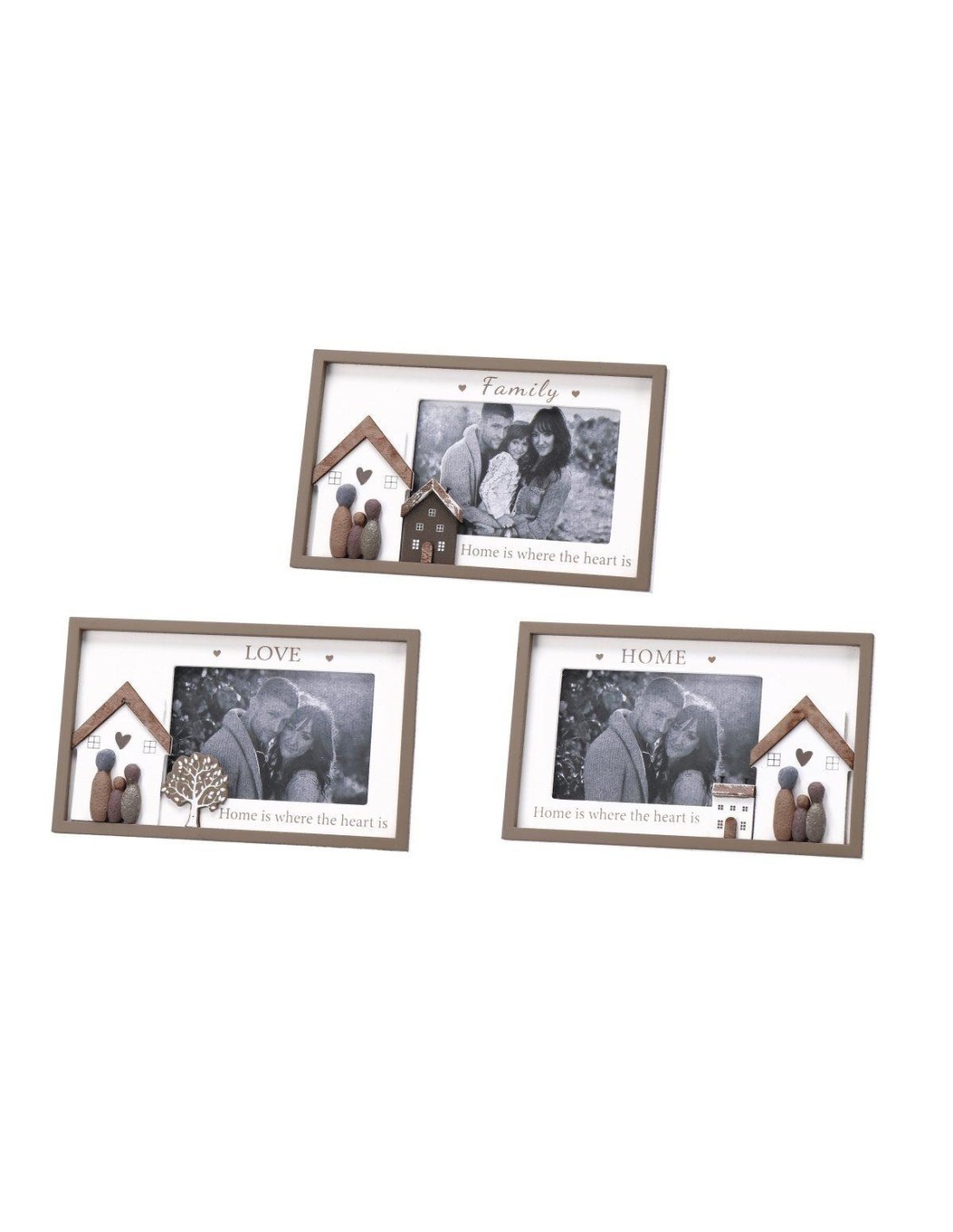 Decorazione MDF Portafoto Family Home & Love Modelli Assortiti 24,5x15 cm
