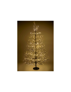 ALBERO DI NATALE 1940 LED BIANCO CALDO STRUTTURA NERO H180CM