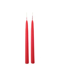 COPPIA CANDELE STELO ROSSE 25CM LUCIDE