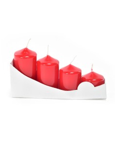 SET 4 CANDELE PILLAR ROSSE 4/5,5/7/8CM LUCIDE