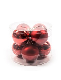 CONF 8 SFERE ROSSO LUCIDO/OPACO 8CM