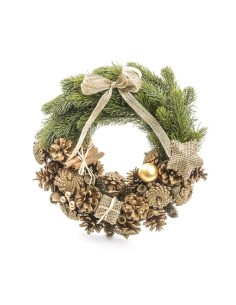 DIETROPORTA CORONA PIGNE E FOGLIE 35X9CM