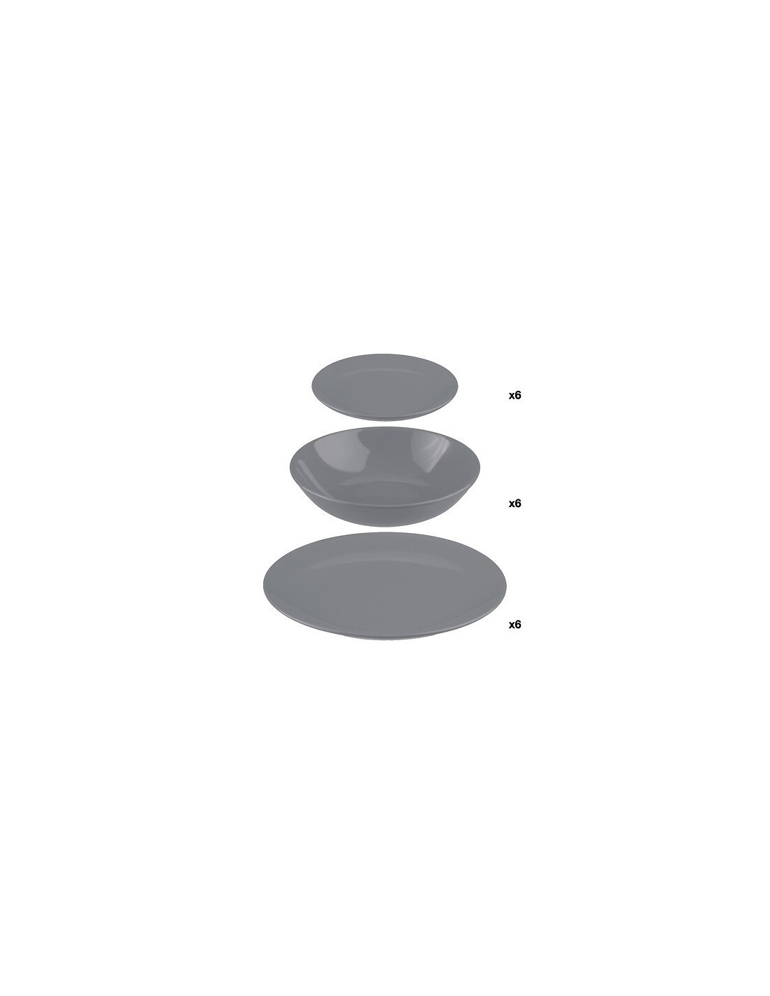 Servizio di piatti 18 pezzi Colorama grigio