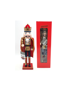 Soldatino schiaccianoci di Natale H38cm con mantello - La magia di Natale a casa tua