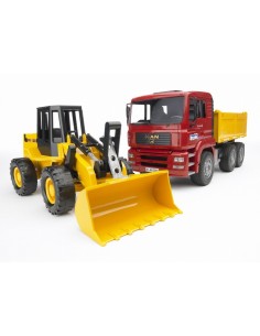 MAN CAMION CON ESCAVATORE 02752 BRUDER SPIELWAREN su TreG Ingrosso