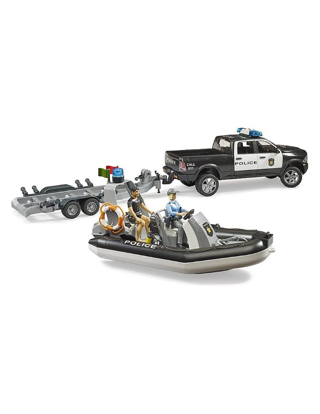 AUTO POLIZIA 02507 CON BATTELLO E PERSONAGGI su TreG Ingrosso