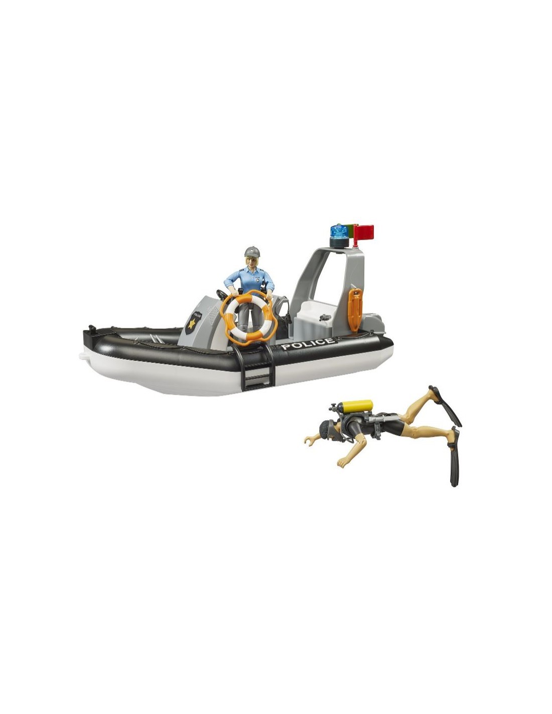 AUTO POLIZIA 02507 CON BATTELLO E PERSONAGGI su TreG Ingrosso