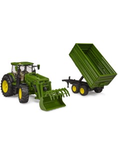 JOHN DEERE 7930 TRATTORE CON BENNA E RIMORCHIO 3155 BRUDER SPIELWAR...