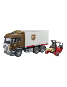 SCANIA CAMION UPS CON MULETTO E ACCESSORI 03581 BRUDER SPIELWAREN s...