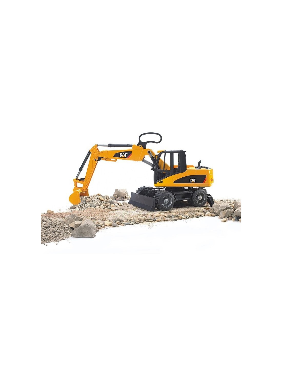 RUSPA CAT, ESCAVATORE SU RUOTE, GIOCATTOLO BAMBINI, 28X18X15 CM