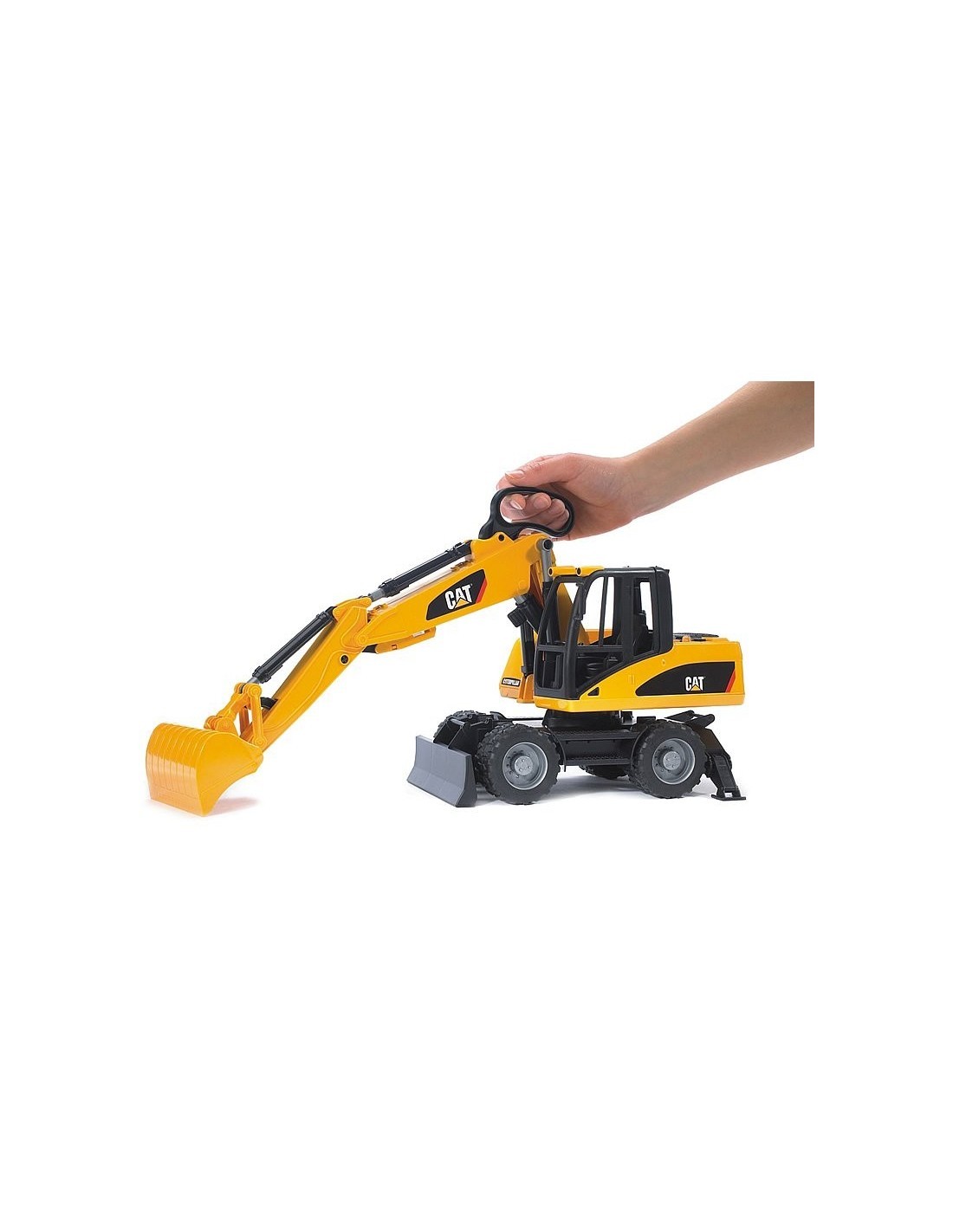 RUSPA CAT, ESCAVATORE SU RUOTE, GIOCATTOLO BAMBINI, 28X18X15 CM