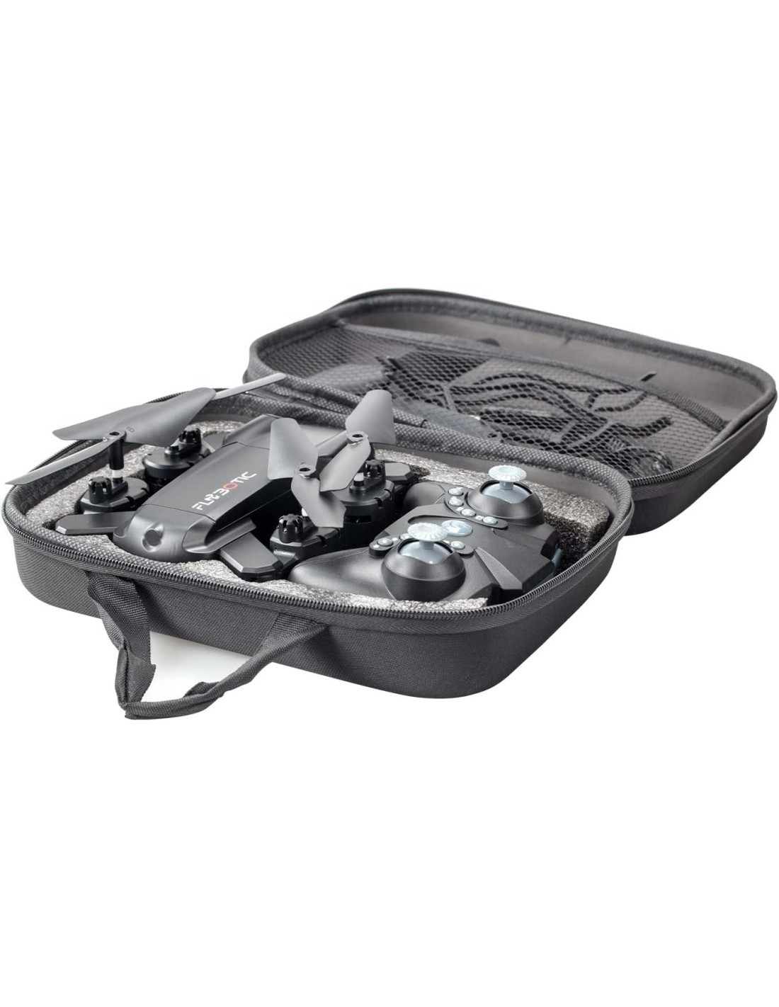 Rocco Giocattoli, Drone Pieghevole, luci LED, fotocamera regolabile, custodia portatile, utilizzo indoor e outdoor