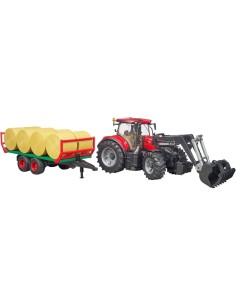 TRATTORE CON BENNA E RIMORCHIO PORTA BALLE 03198 BRUDER SPIELWAREN ...