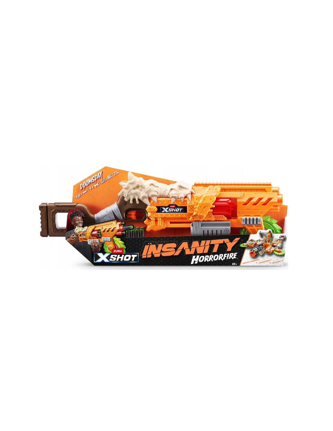 X-SHOT 36732 FUCILE INSANITY HORRORFIRE BLASTER A FRECCETTE