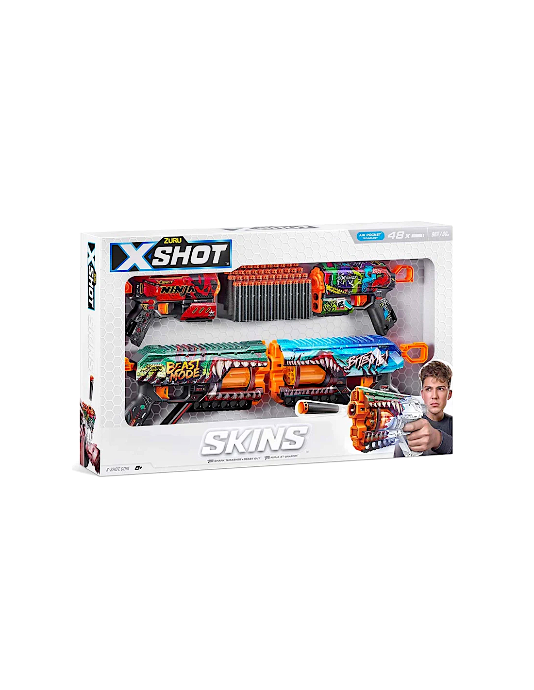 X-SHOT  SKINS MIX COMBO 36568 48 FRECCETTE GIOCHI ALL'APERTO PER ADOLESCENTI