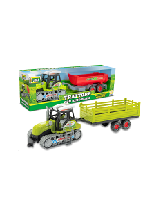 LINEA VERDE 68979 TRATTORE GIOCATTOLO CON RIMORCHIO ASSORTITO A FRIZIONE