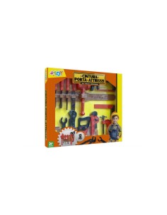 CINTURA ATTREZZI, SET 13 PEZZI, GIOCO LAVORO BAMBINI, CINTURA REGOLABILE, PLASTICA RESISTENTE, GLOBO WTOY 41695, 3+ ANNI 2